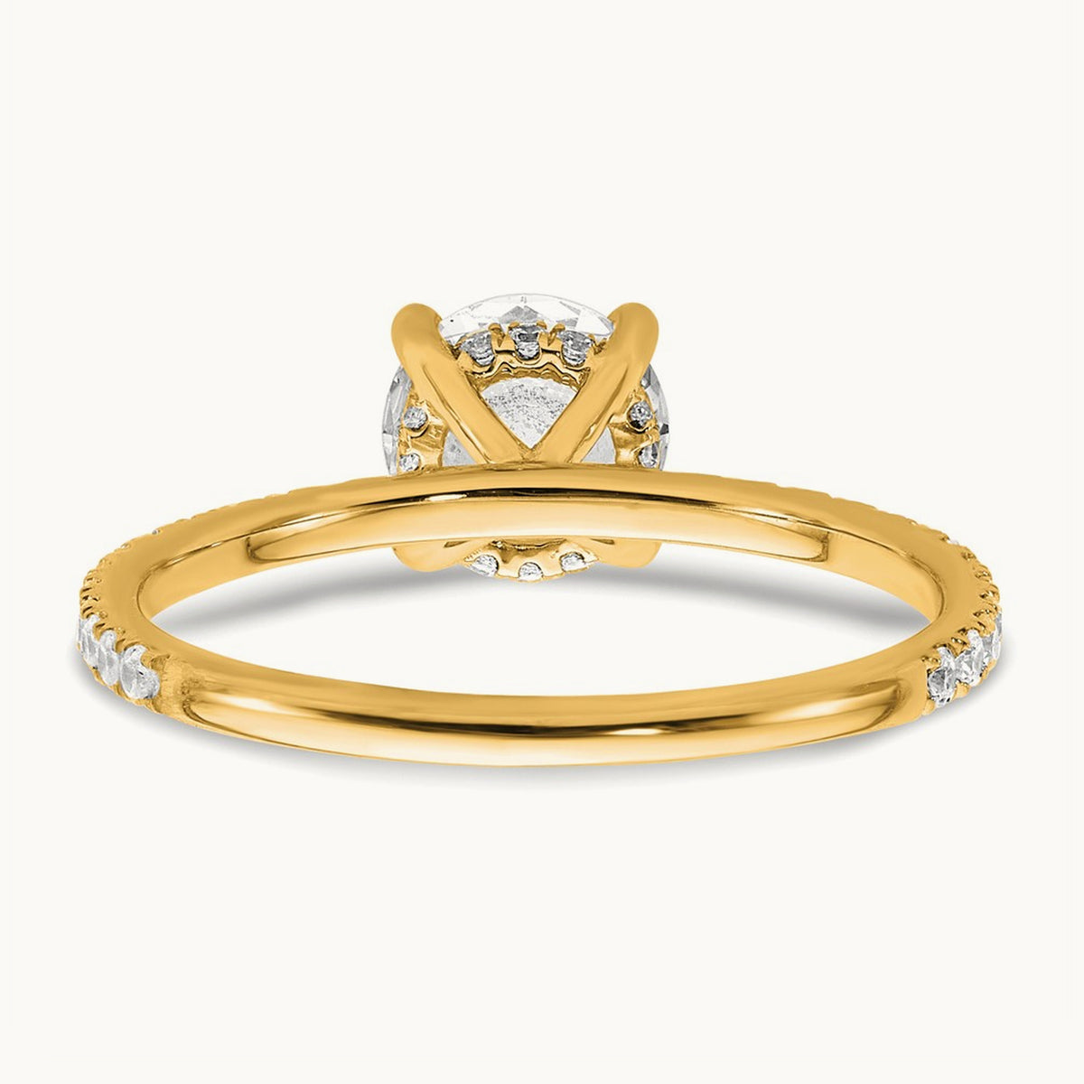 Round Solitaire Engagement Ring, 1.25-3.50 ct tw Lab-Grown Diamond — 14K Yellow Gold