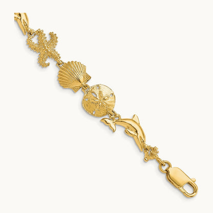 Seashore Theme Bracelet, 14K