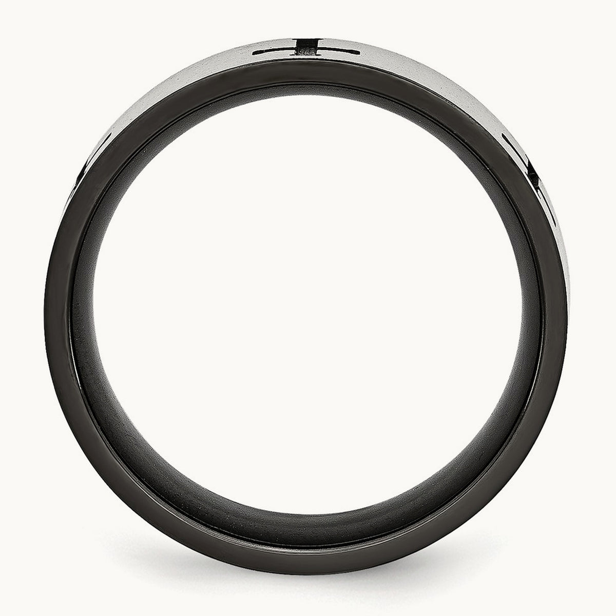 Brushed/Polished Black IP-plated Crosses Band — photo set (2)