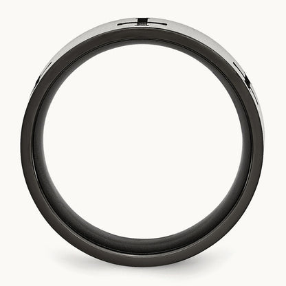 Brushed/Polished Black IP-plated Crosses Band — photo set