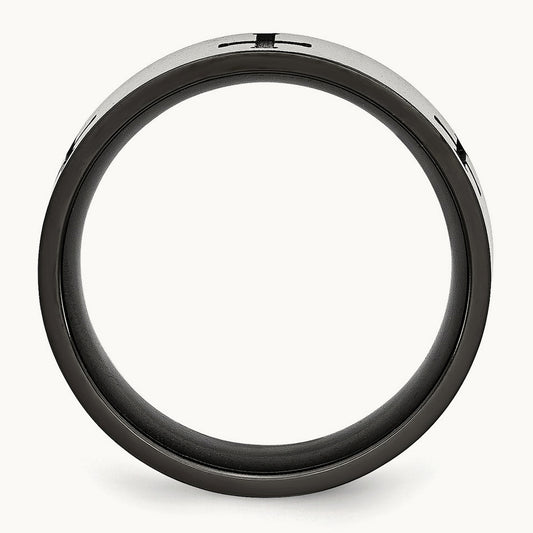 Brushed/Polished Black IP-plated Crosses Band — photo set