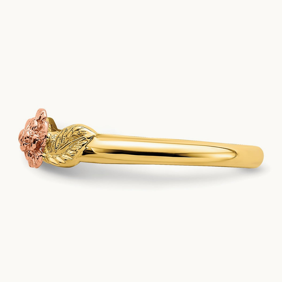 D/C Leaves w/ Flower Ring, 14K Two Tone