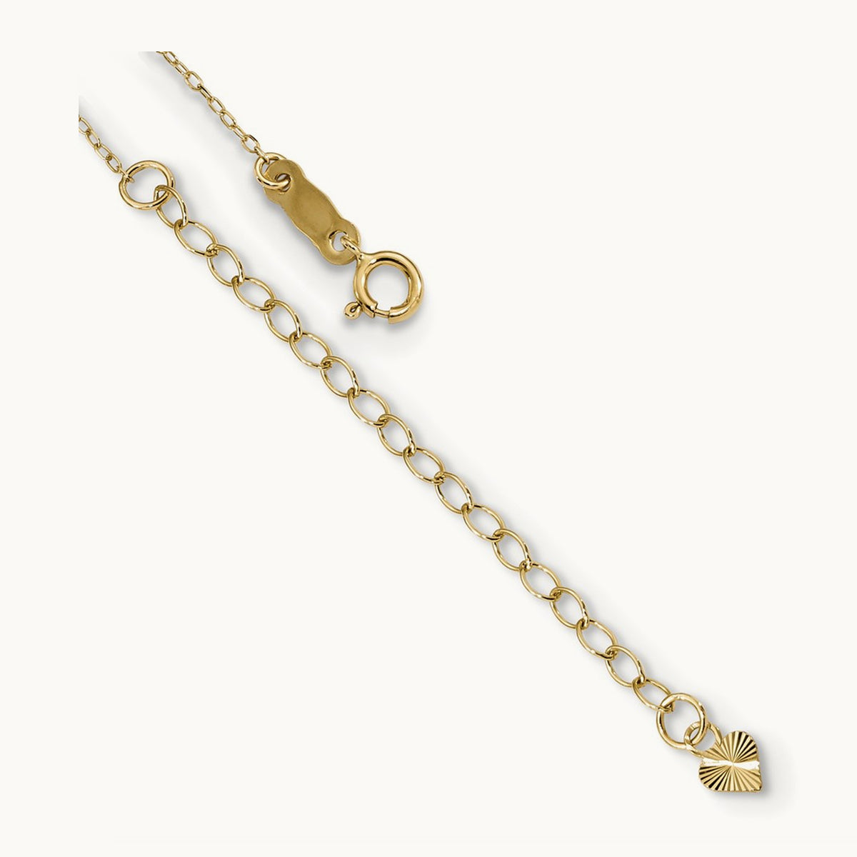 Polished 2-Strand D/C Cross & Heart w/2in. Ext. Necklace, 14K