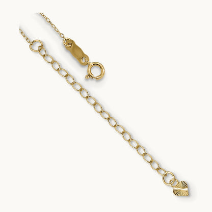 Polished 2-Strand D/C Cross & Heart w/2in. Ext. Necklace, 14K