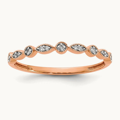 Diamond Fancy Band — 14K Rose Gold