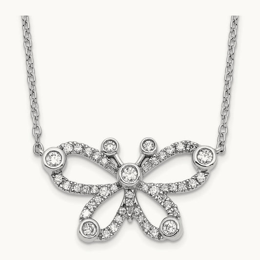 Butterfly Necklace, 0.25 ct tw Lab-Grown Diamond