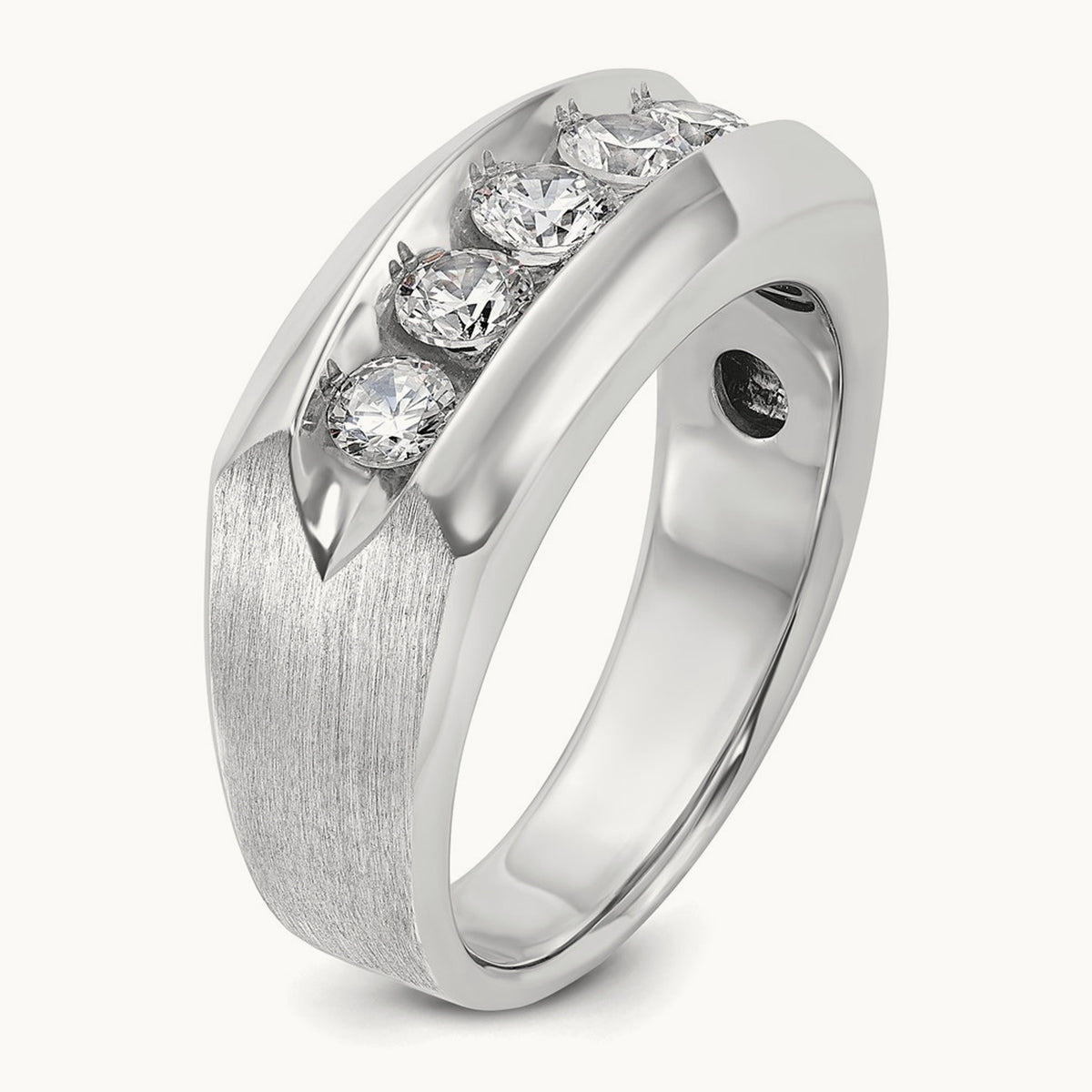 5 Stone Men's Ring, 1.00 ct tw Lab-Grown Diamond