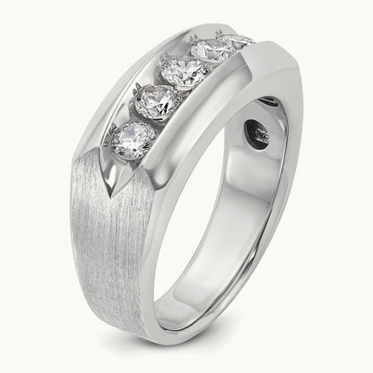 5 Stone Men's Ring, 1.00 ct tw Lab-Grown Diamond