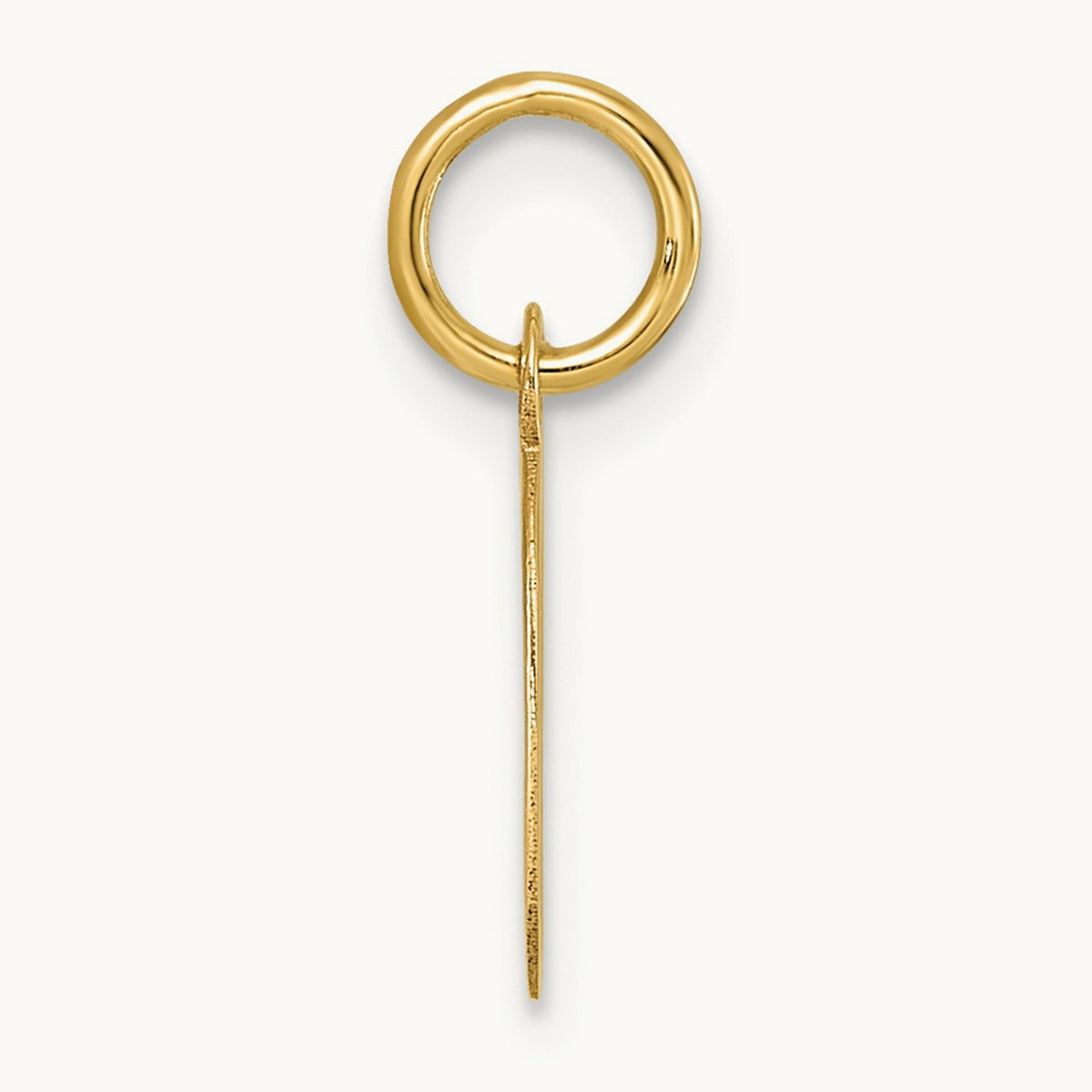 Small Slanted Block Initial Charm — 14K Yellow Gold, O