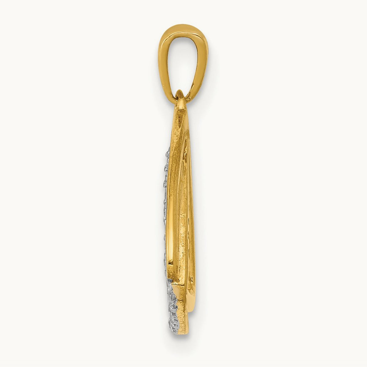 Diamond Double Triangle Pendant — 14K Yellow Gold