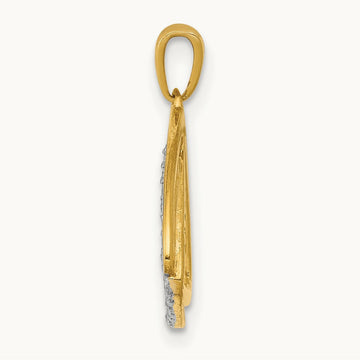 Diamond Double Triangle Pendant — 14K Yellow Gold