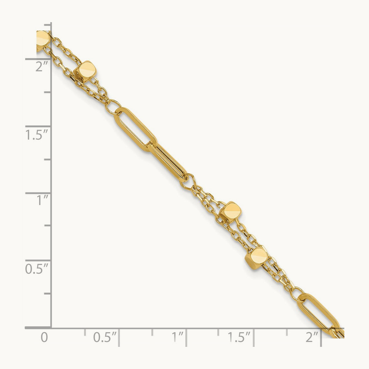 Polished Fancy Link with .5in ext. Bracelet, 14K