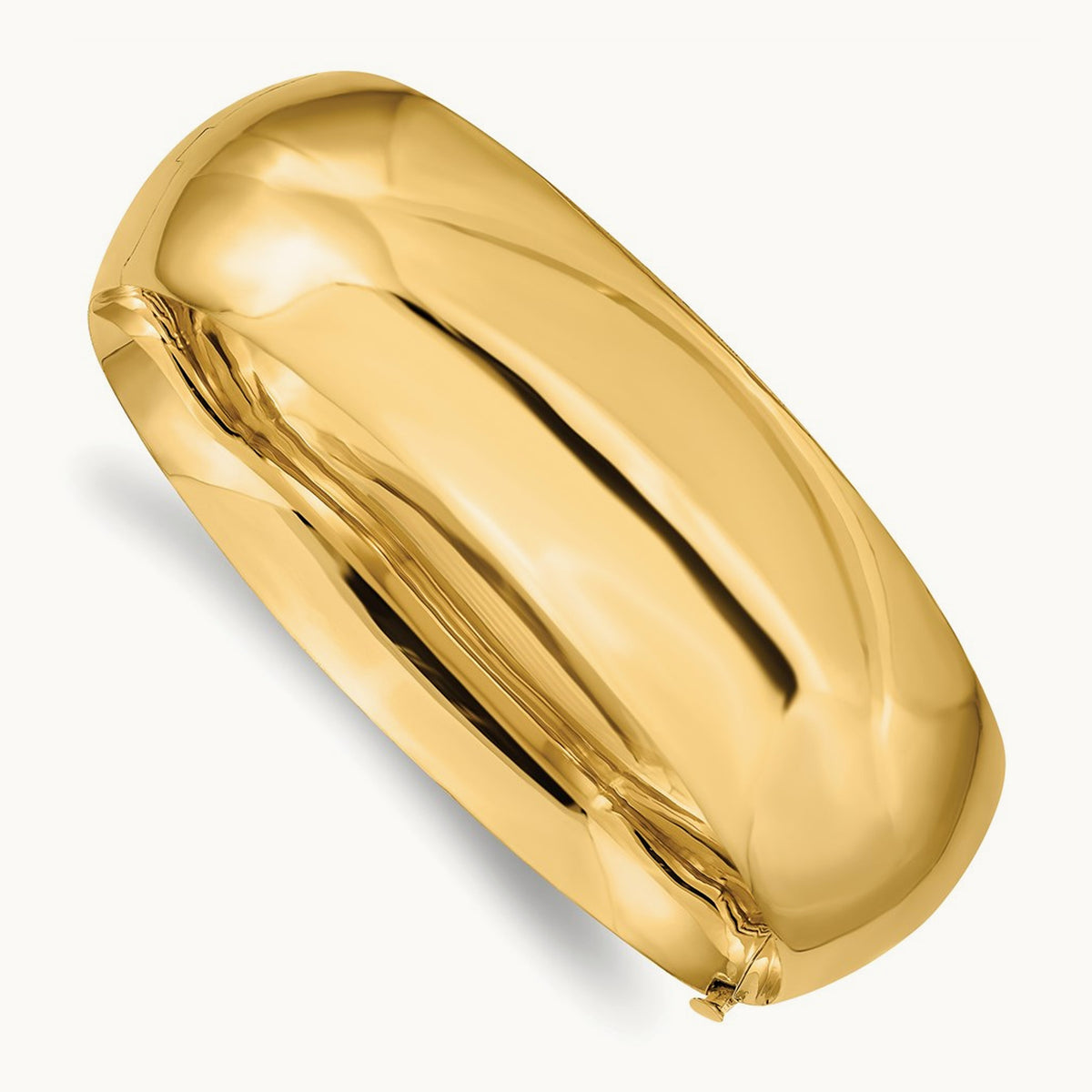 13/16 High Polished Hinged Bangle Bracelet, 14K