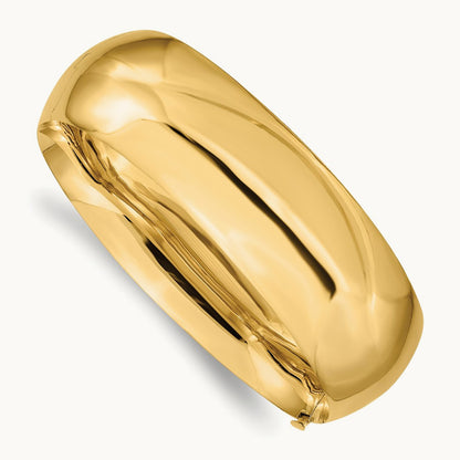 13/16 Oversize High Polished Hinged Bangle Bracelet, 14K
