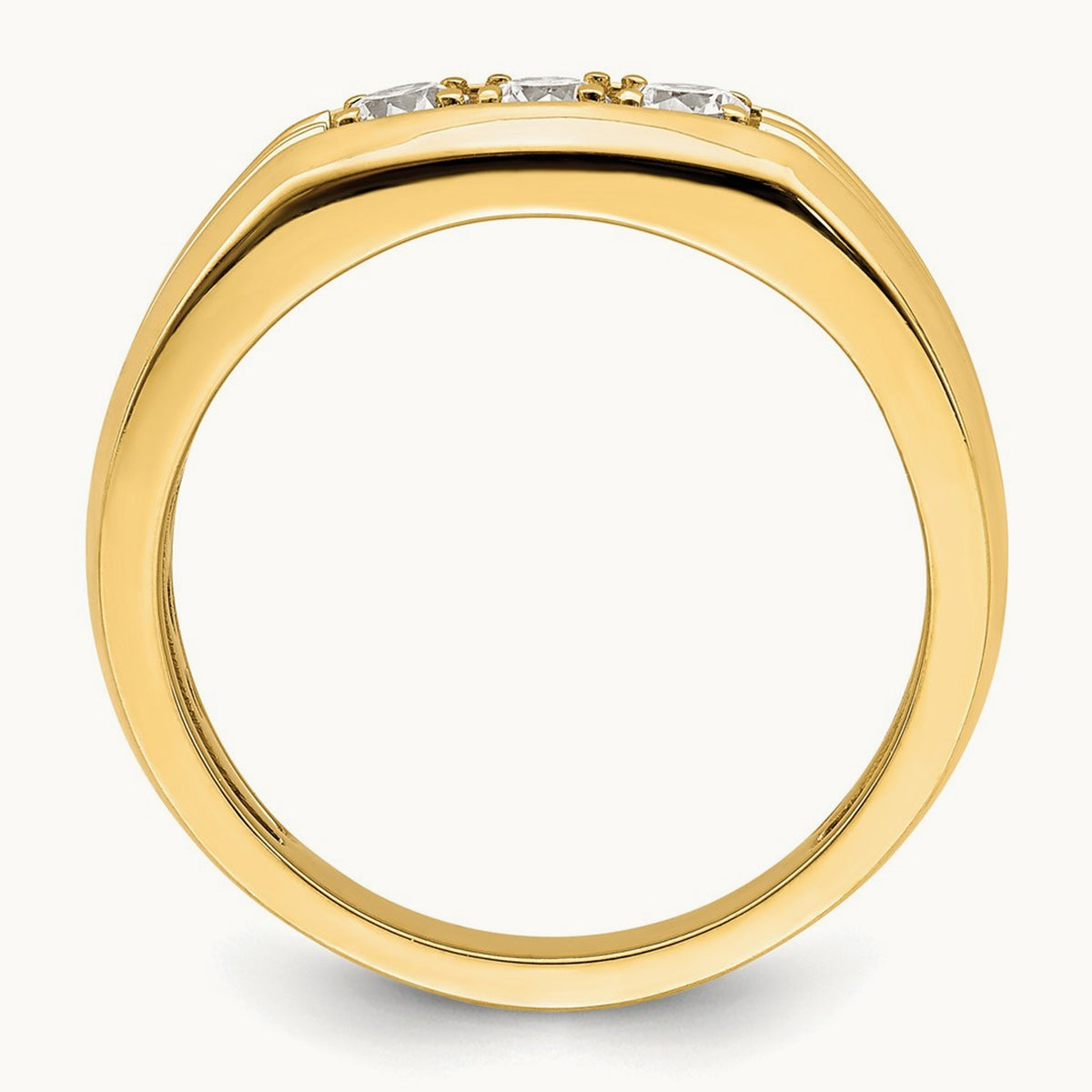 3-Stone Complete Diamond Men's Ring, 14K
