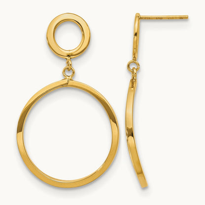 Polished Round Post Dangle Earrings, 10K — Leslie's