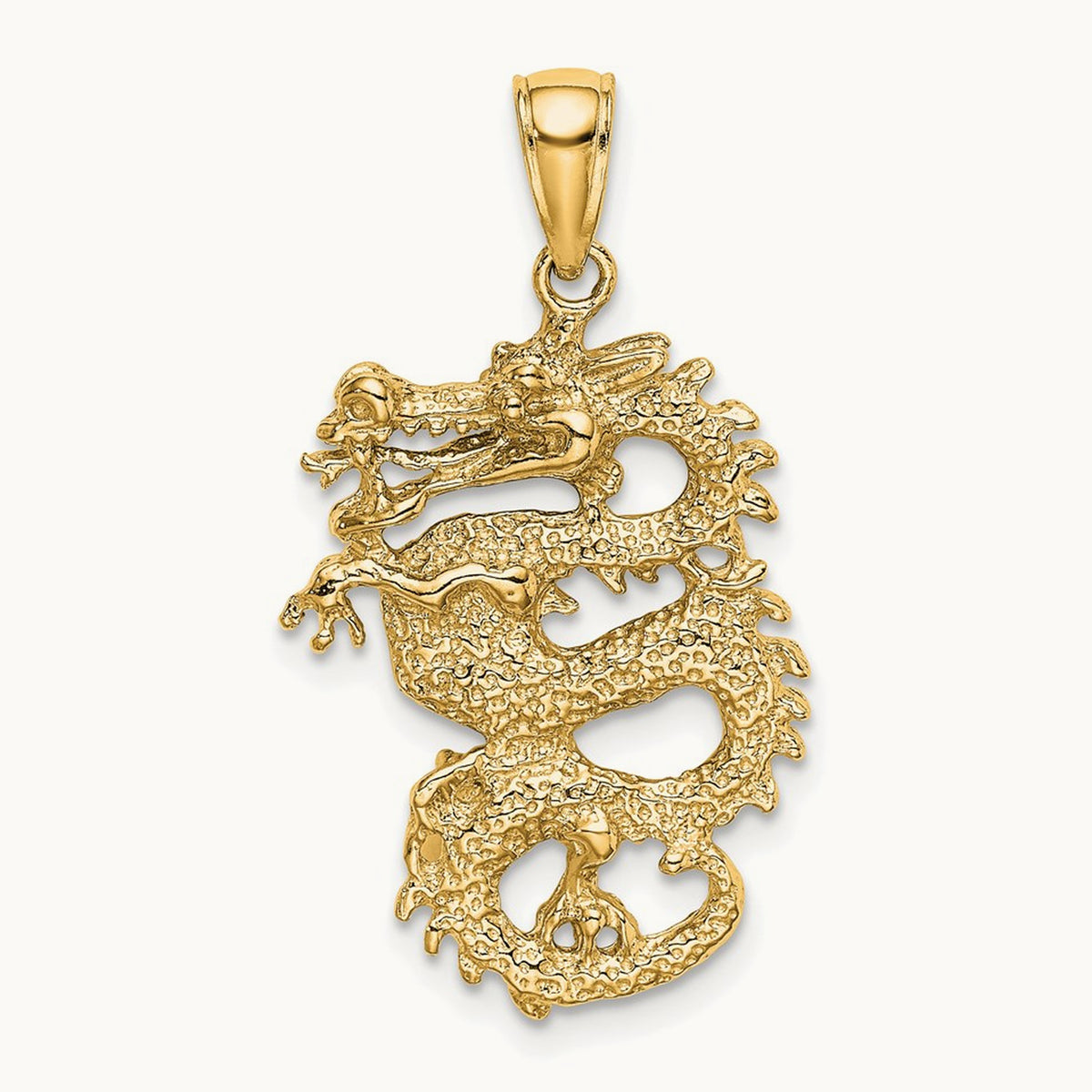 3-D Dragon Charm — 14K Yellow Gold
