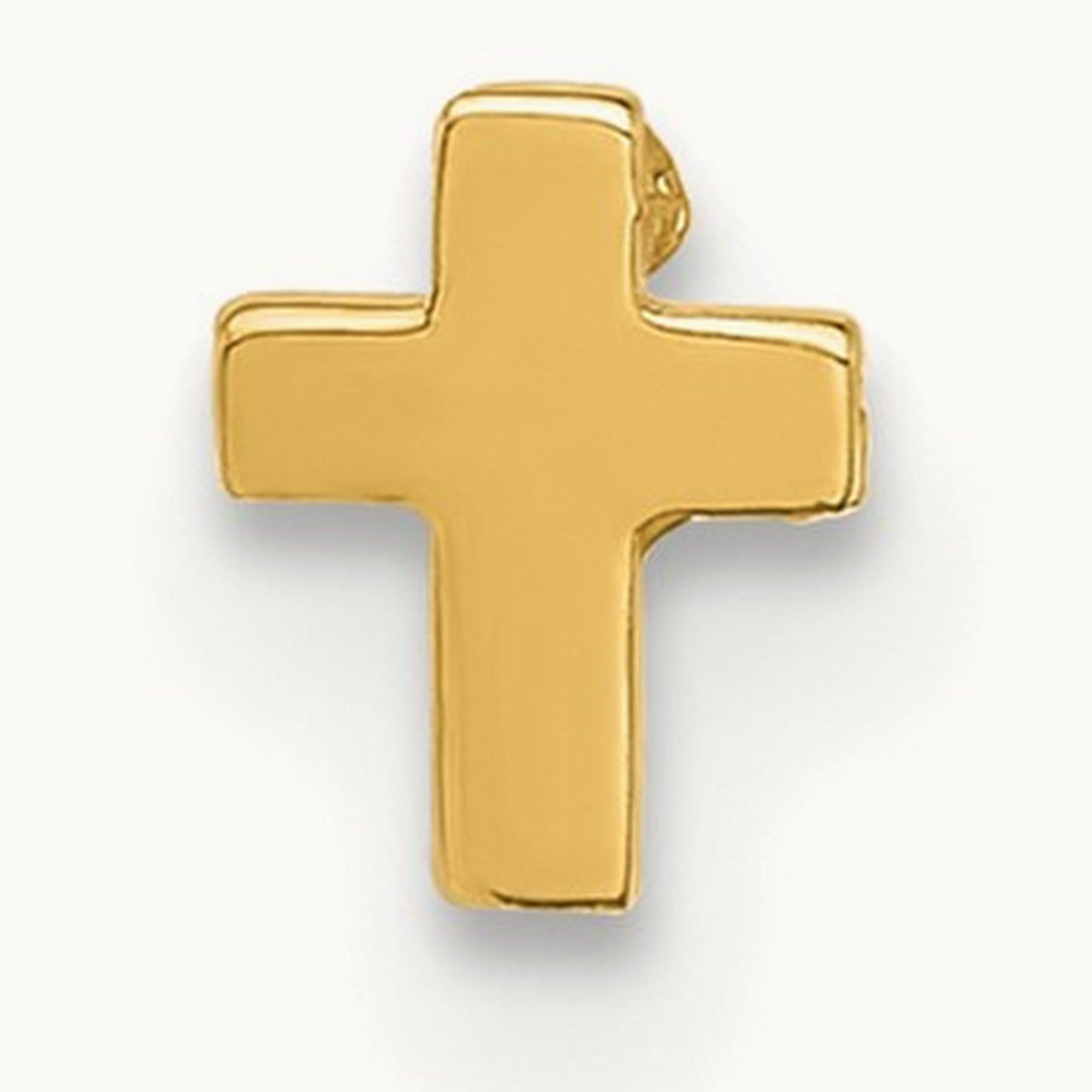 22 Gauge Polished Cross Nose Stud, 14K