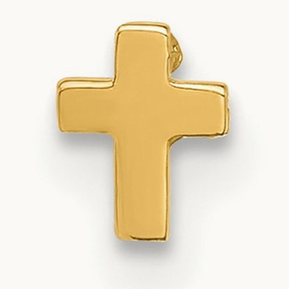 22 Gauge Polished Cross Nose Stud, 14K