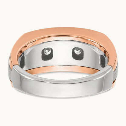 IBGoodman Men's Polished & Satin 5-Stone Diamond Ring, 14K Two-tone