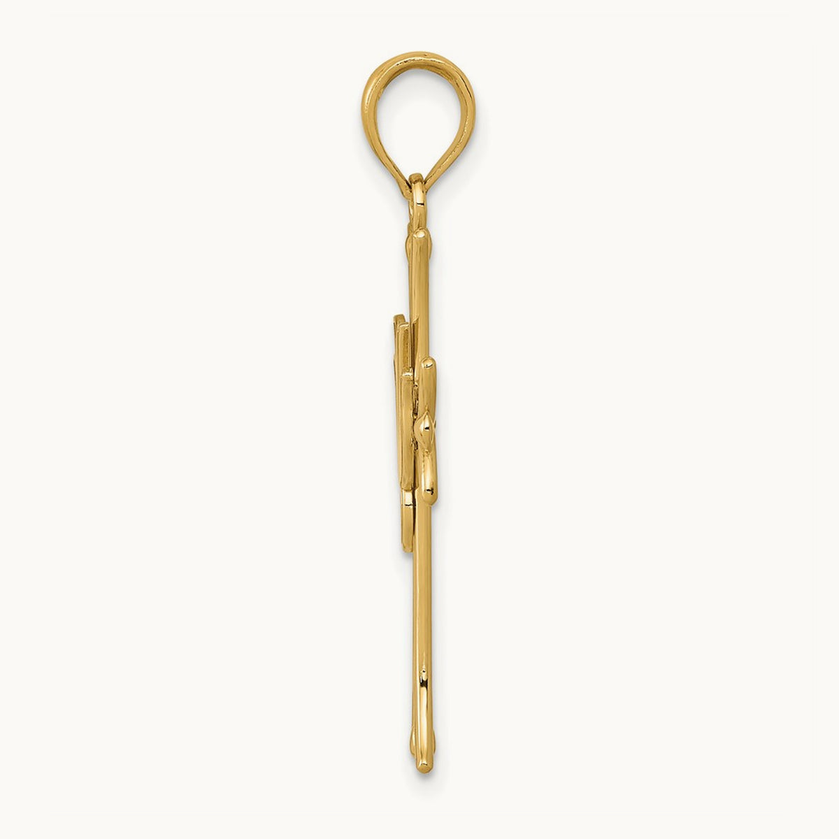 Dove on Cross Pendant, 14K