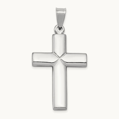 Stamping Cross Pendant, 14K White Gold