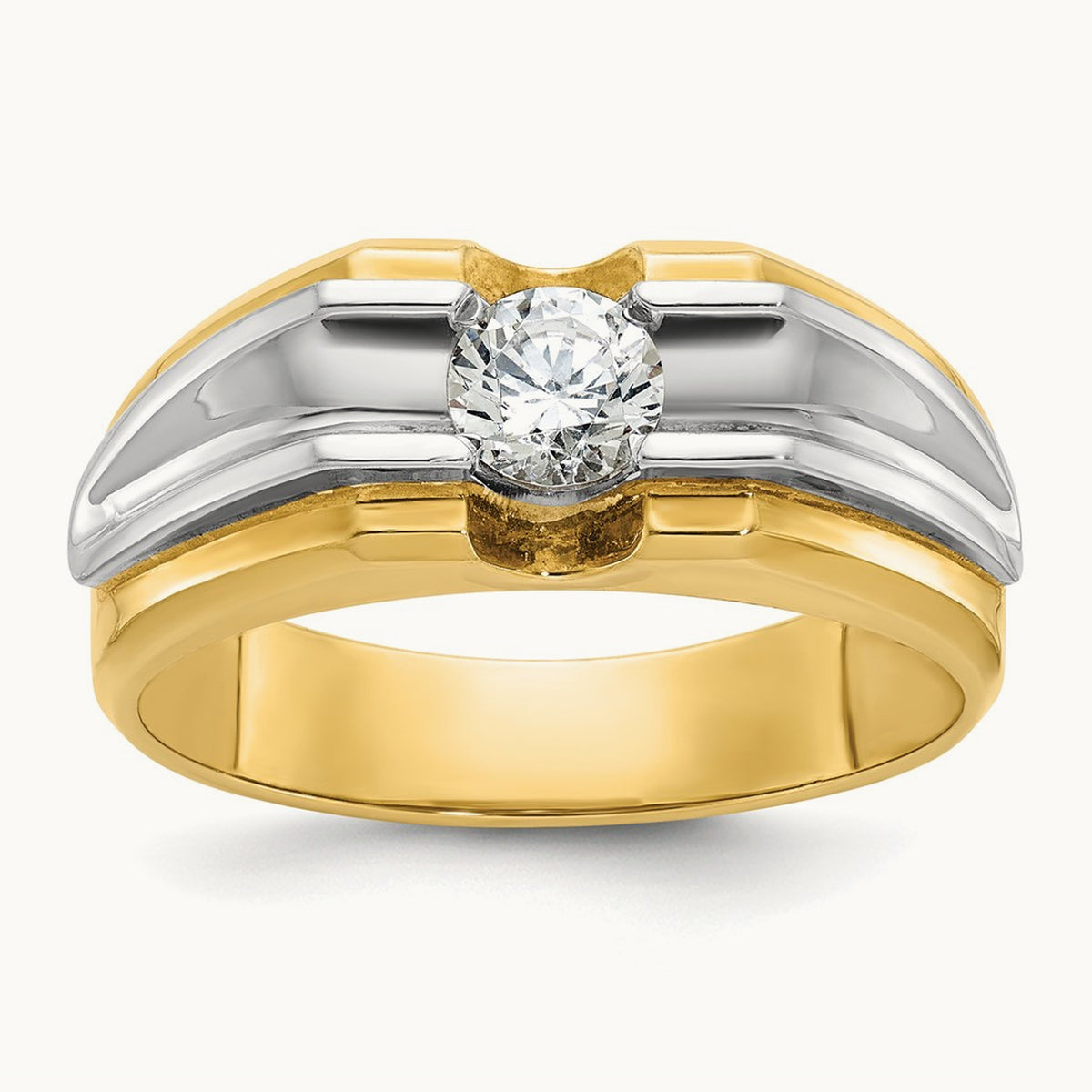 IBGoodman Men's Diamond Complete Ring, 14K Two-tone