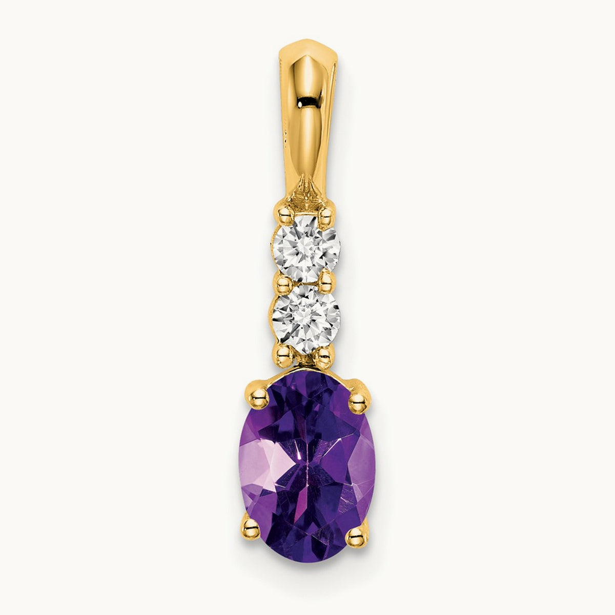Oval Amethyst and Diamond Pendant — photo set
