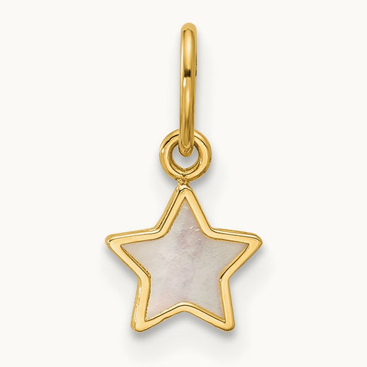 Polished Mother of Pearl Star Pendant — 13.35mm