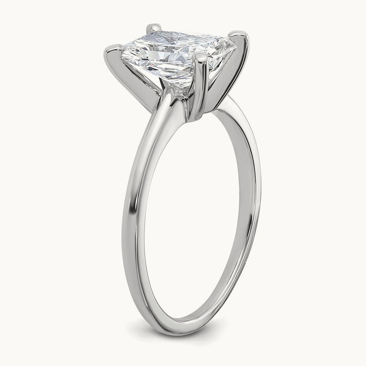 Radiant Solitaire Engagement Ring, 0.50-5.00 ct tw Lab-Grown Diamond — 1 3/4 ct, 14K White Gold