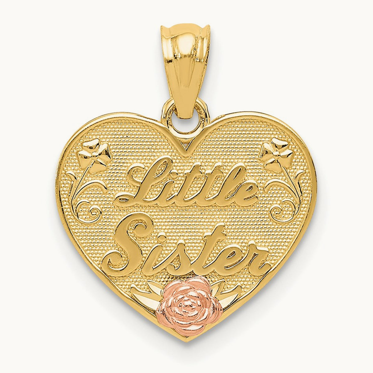 LITTLE SISTER Heart Pendant, 14K Two-tone