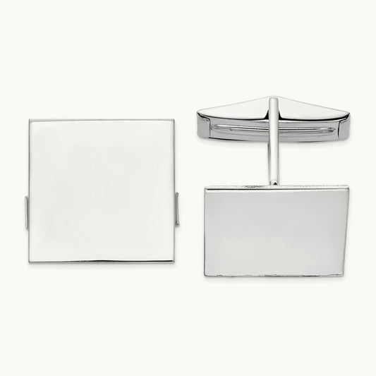 WG Men's Square Cuff Links, 14K