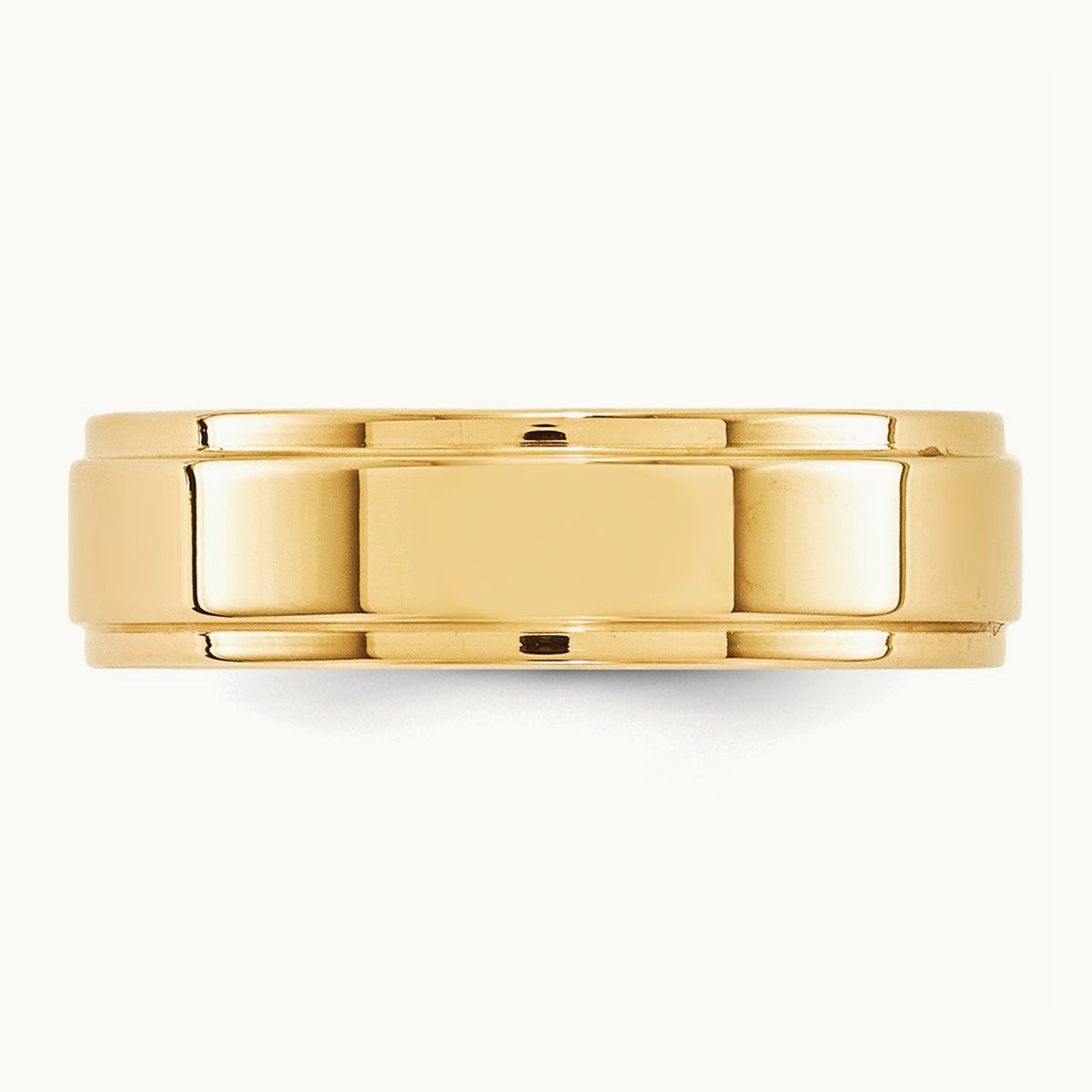 Flat with Step Edge Band, 6mm, 10K Yellow Gold