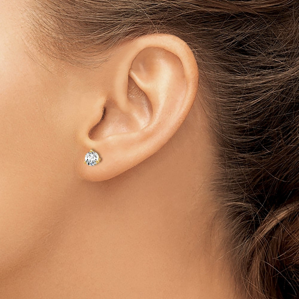 Round Stud Earrings, 0.10-6.00 ct tw Lab-Grown Diamond — 5/8 ct, 14K Yellow Gold