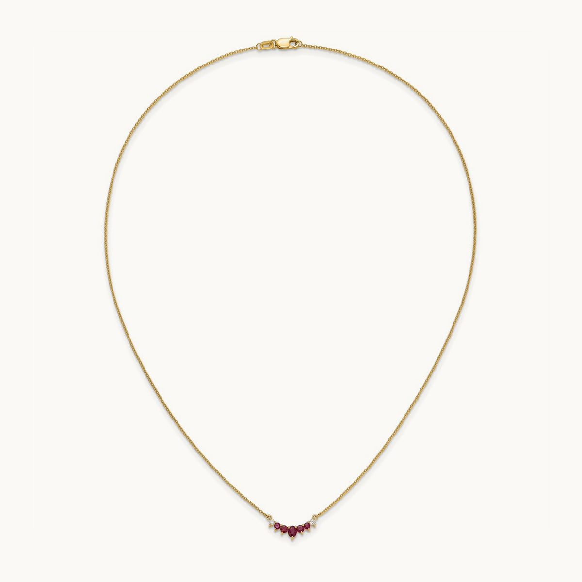 Ruby and Diamond 18 inch Necklace, 14K