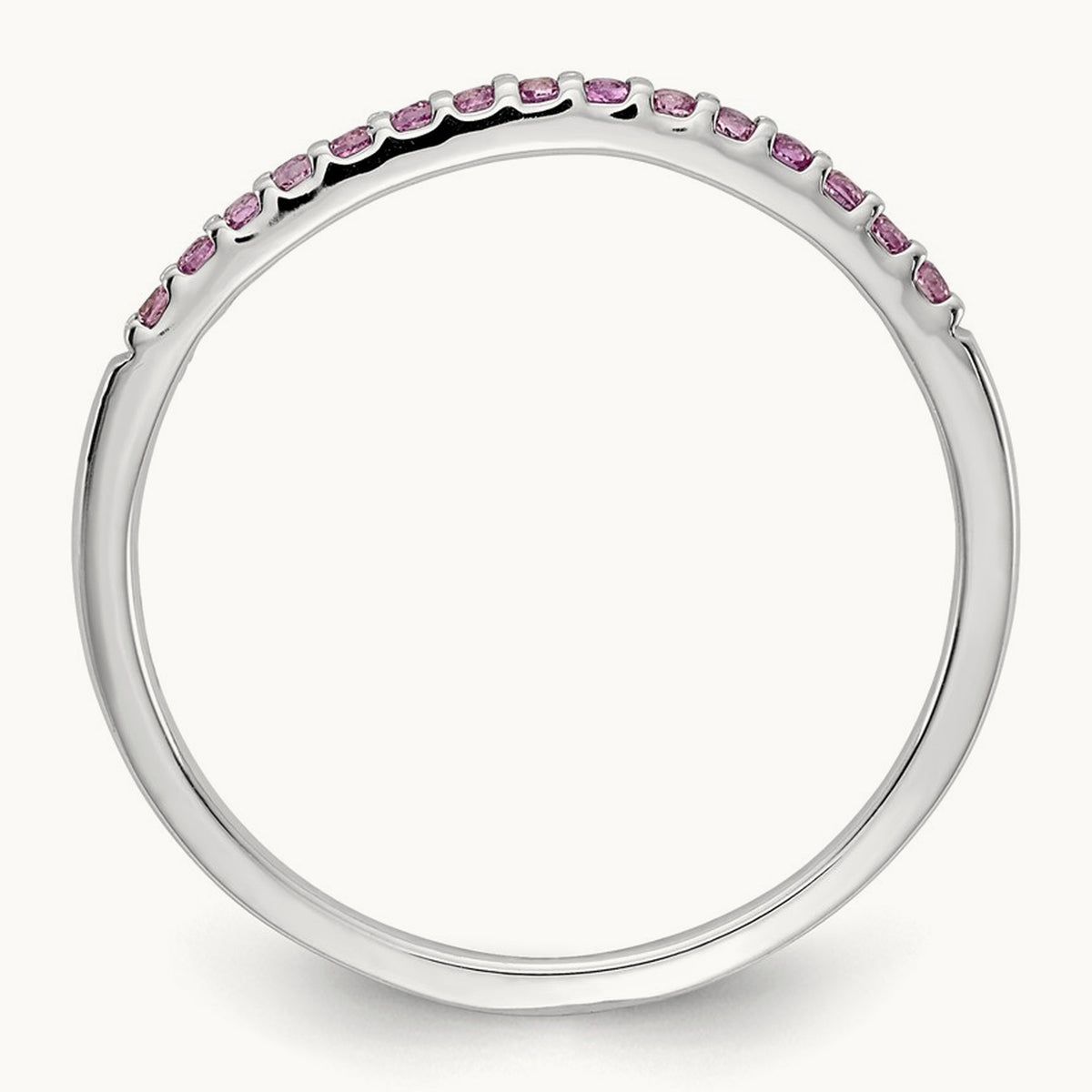 Pink Sapphire Band, 14K White Gold