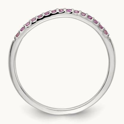 Pink Sapphire Band, 14K White Gold
