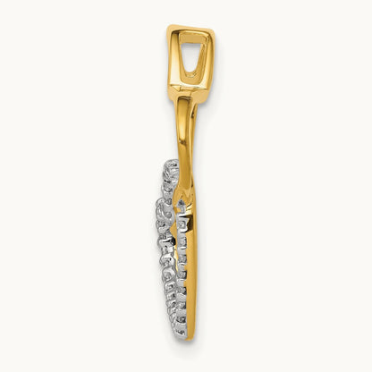 1/10ct. Diamond Double Heart Chain Slide, 14K Two-tone
