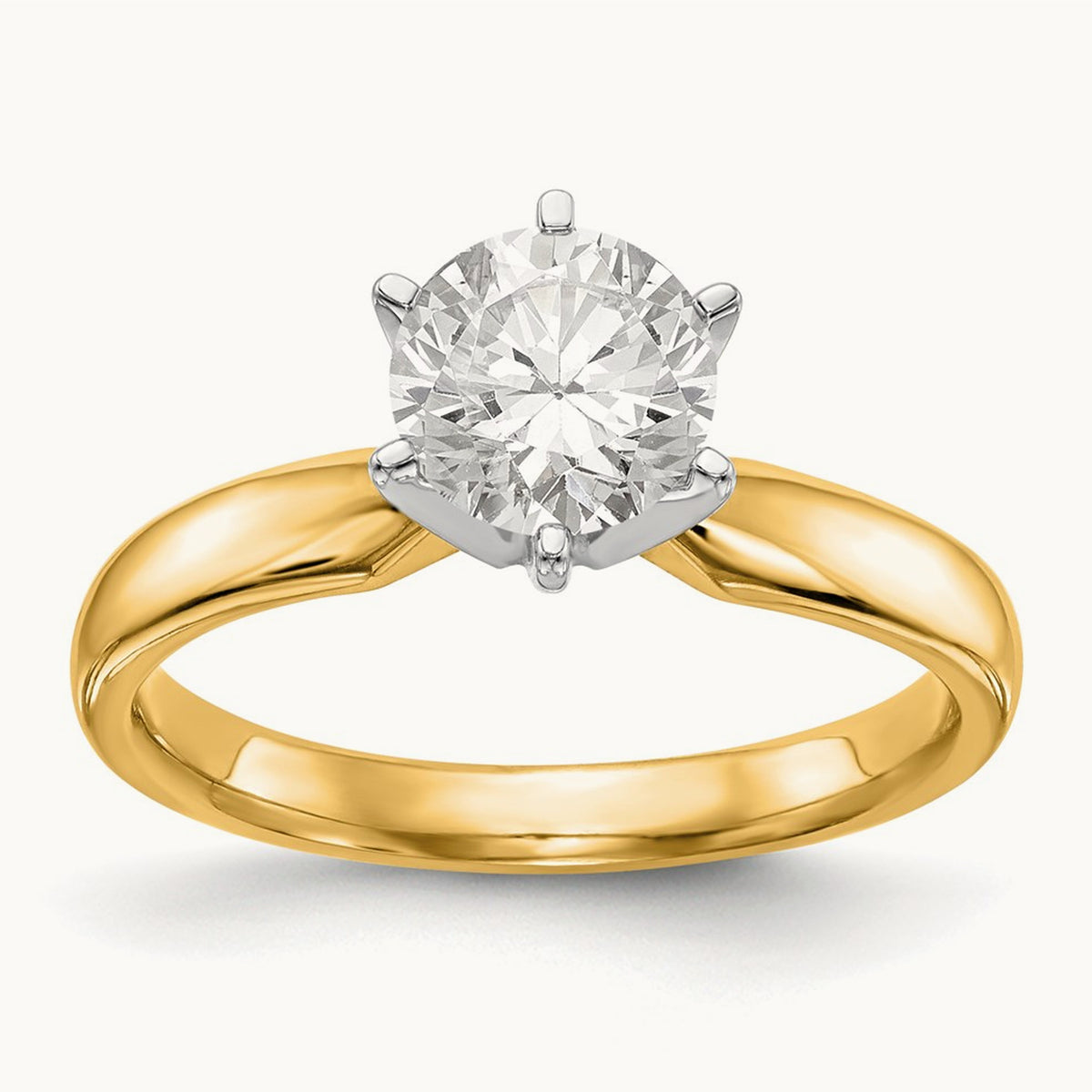 1.25ct. Medium-Weight Comfort-Fit 6-Prong Mounting, 14K Two-tone