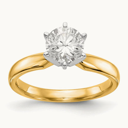 1.5ct. Medium-Weight Comfort-Fit 6-Prong Mounting, 14K Two-tone