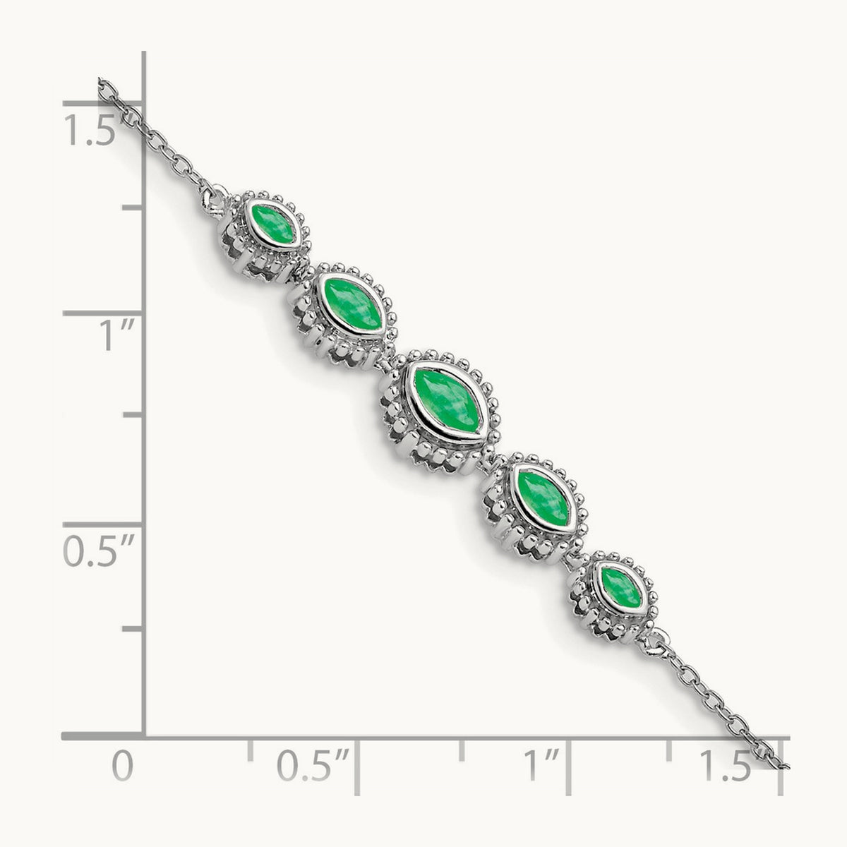 Marquise Emerald Bracelet, 14K White Gold