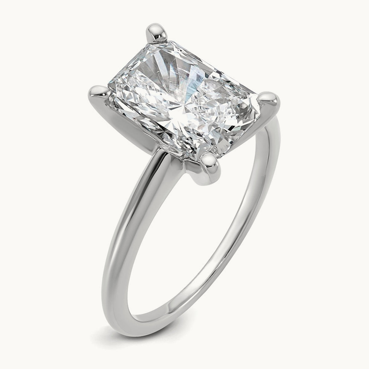 Radiant Solitaire Engagement Ring, 0.50-5.00 ct tw Lab-Grown Diamond — 3 ct, 14K White Gold