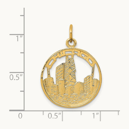 Chicago Skyline Charm, 14K