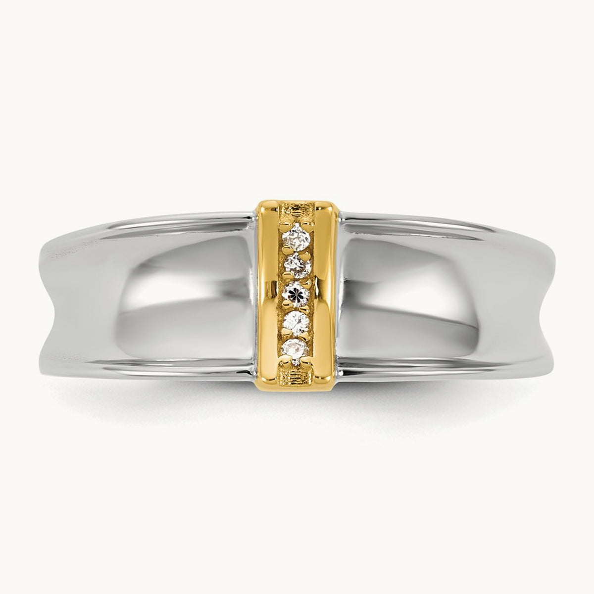 14ktt IB Goodman Mens Polished 5-Stone Diamond Ring Mounting