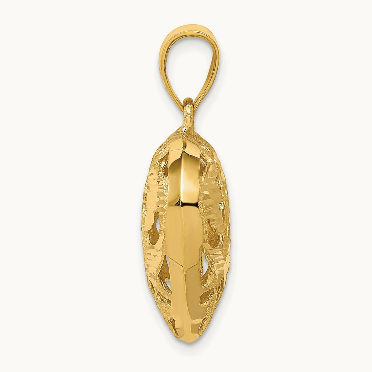 Fancy 3D Heart Charm, 14K