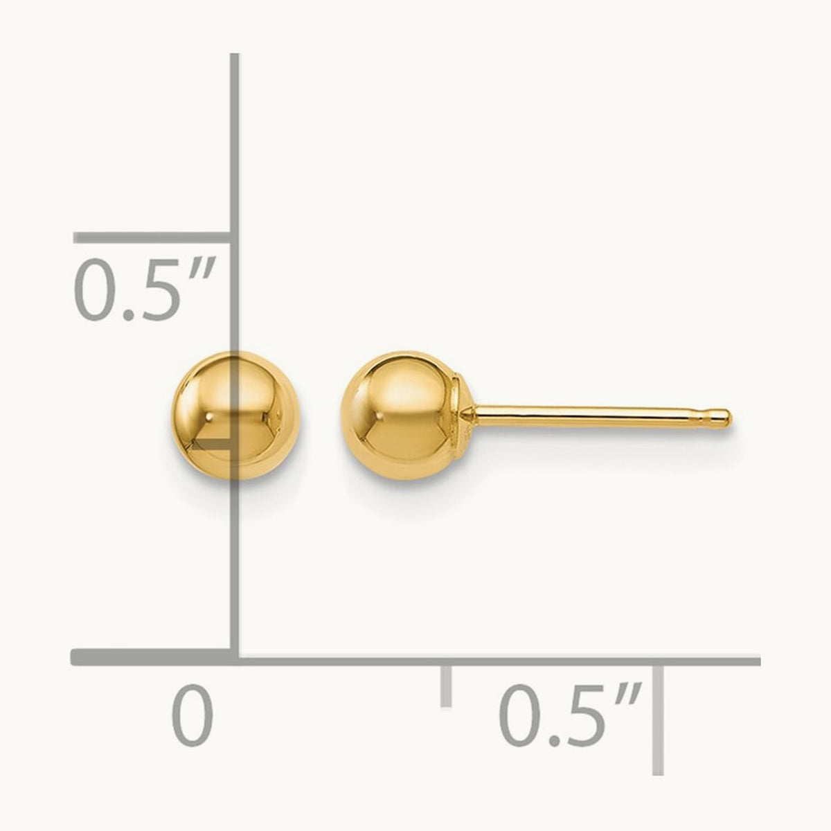 Polished Ball Post Earrings — 10K Yellow Gold, 4mm