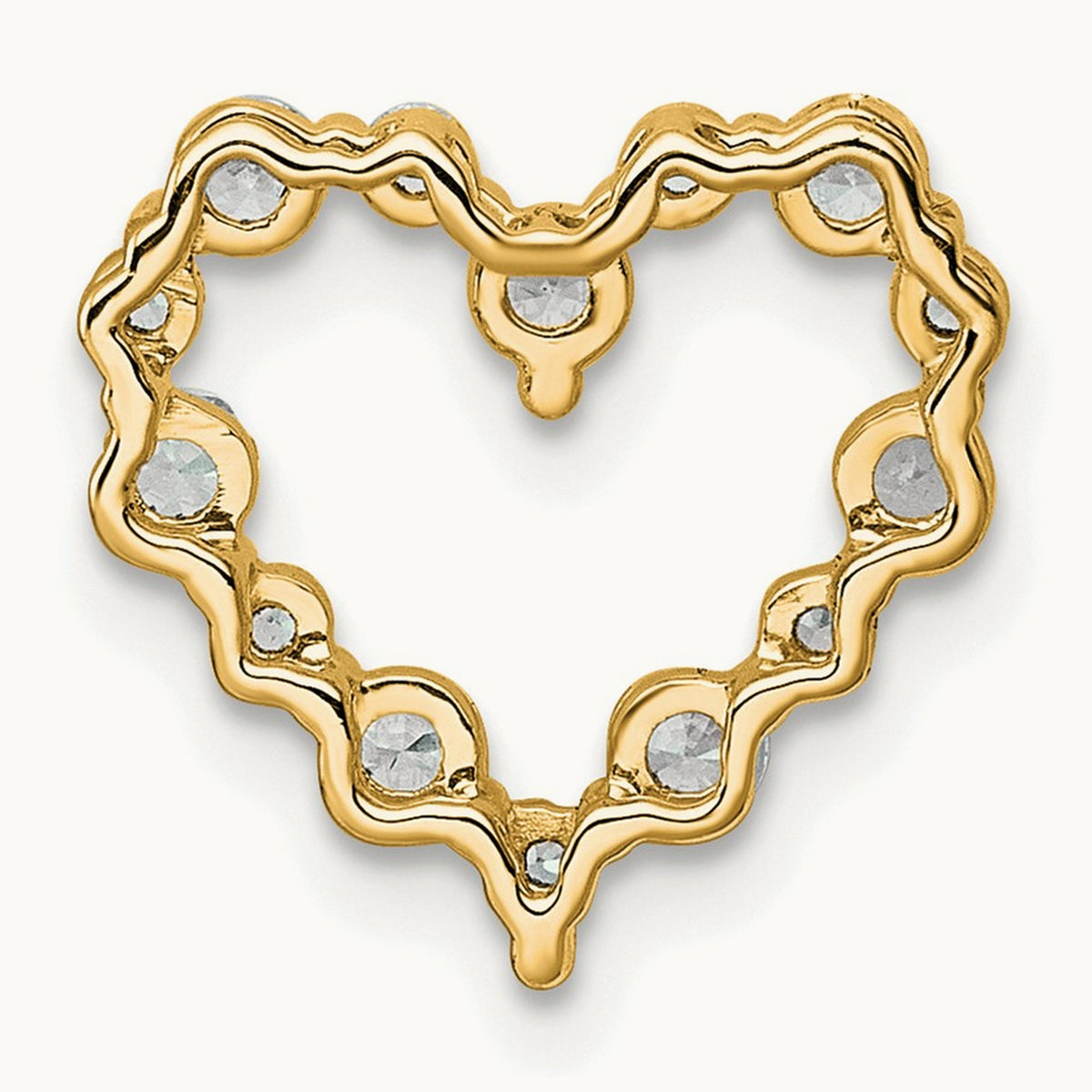 Heart Chain Slide Pendant, 0.50 ct tw Lab-Grown Diamond — 14K Yellow Gold