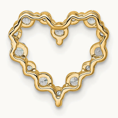 Heart Chain Slide Pendant, 0.50 ct tw Lab-Grown Diamond — 14K Yellow Gold