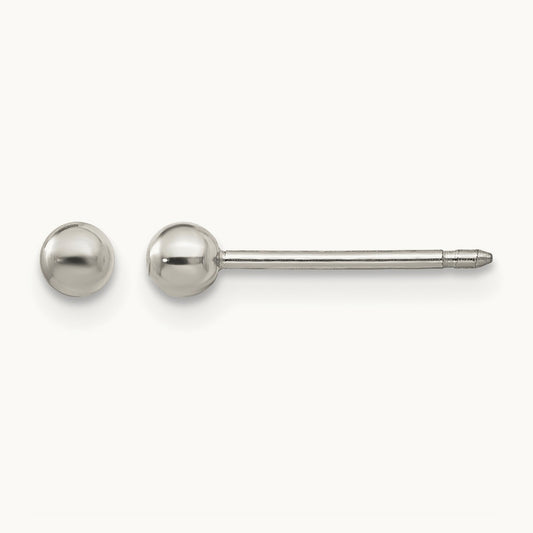 Inverness Titanium Ball Post Earrings, 3mm