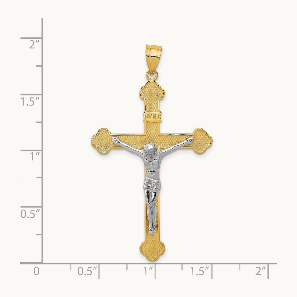 INRI Crucifix Pendant, 14K Two-tone